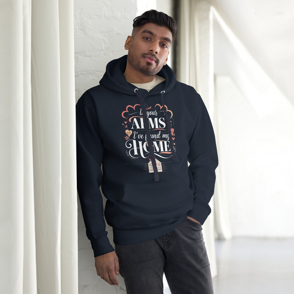 In Your Arms - A Cozy Embrace Hoodie - Navy Blazer - Hoodies