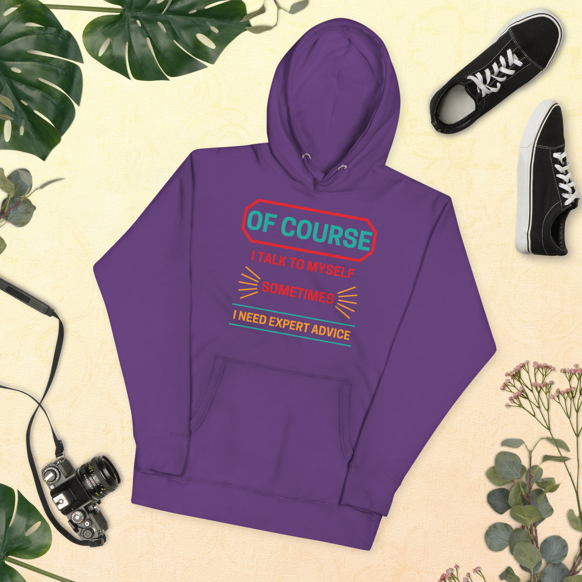 Playful Wisdom - Talk to Myself Hoodie - Purple - Unisex Hoodies