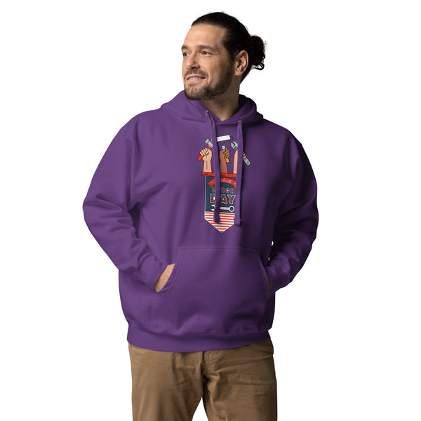 Strength in Every Hand - Labor Day Tribute Hoodie - Purple - Hoodies