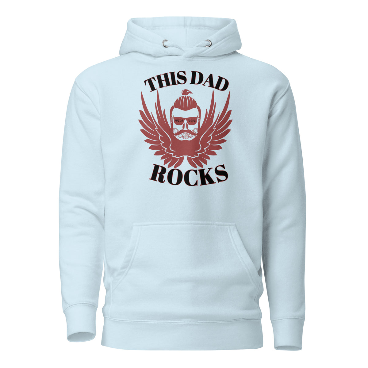 Dad's Angelic Aura - Embrace the Spirit with This Hoodie - Sky Blue - Pullover Hoodies