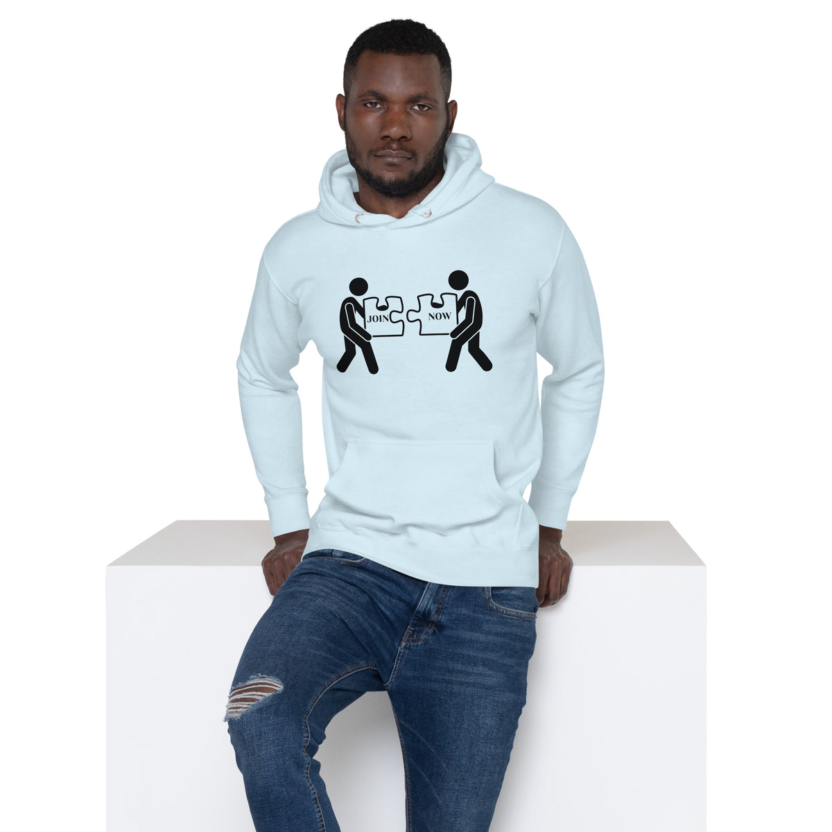 Unity in Action - Join Now Hoodie - Sky Blue - Unisex Hoodies