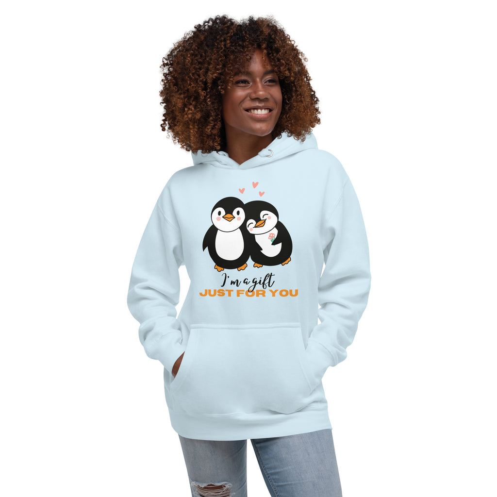 Penguin Love - Just for You Hoodie - Sky Blue - Unisex Hoodies