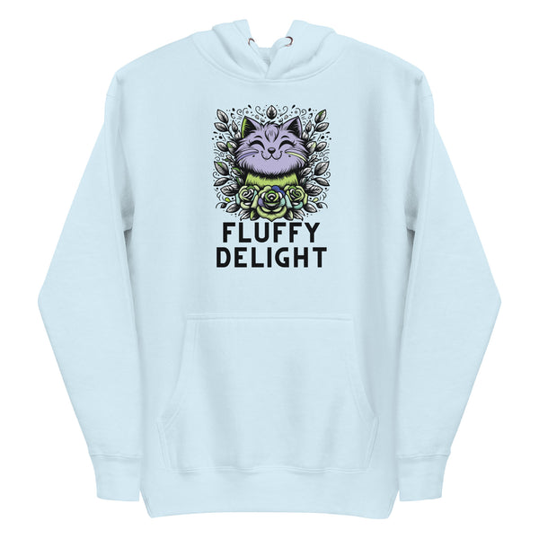 Fluffy Delight - Lavender Cat Hoodie - - Hoodies