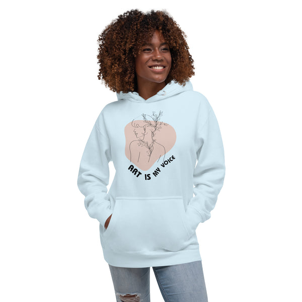 Graceful Lines - Expressive Art Hoodie - Sky Blue - Hoodies