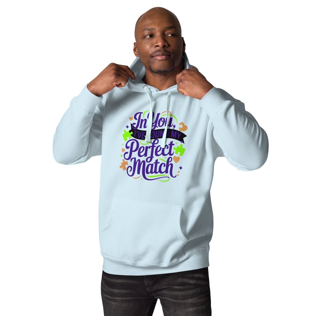 Piece Together Love - Vibrant Puzzle Hoodie - Sky Blue - Hoodies