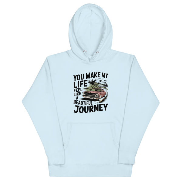 Romance on the Open Road - A Gift for Him - Sky Blue - Hoodies