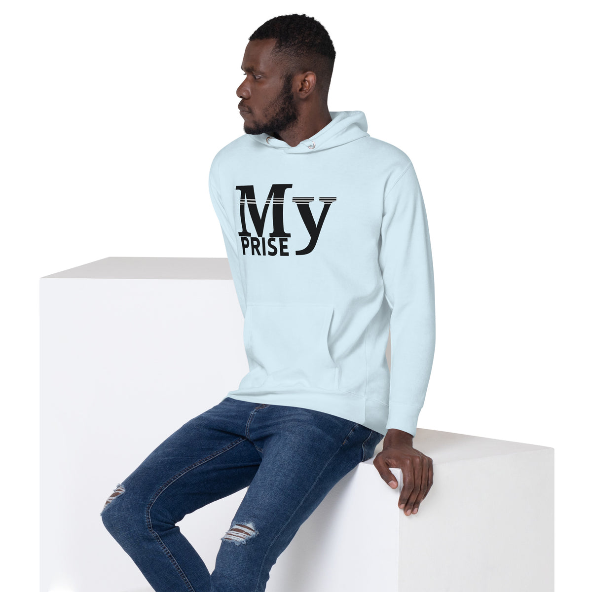 Typography Trendsetter - MY PRISE - Sky Blue - Unisex Hoodies