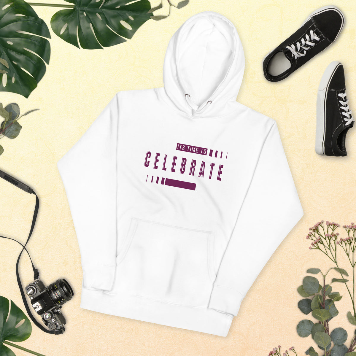 Time to Celebrate - Festive Hoodie - White - Unisex Hoodies