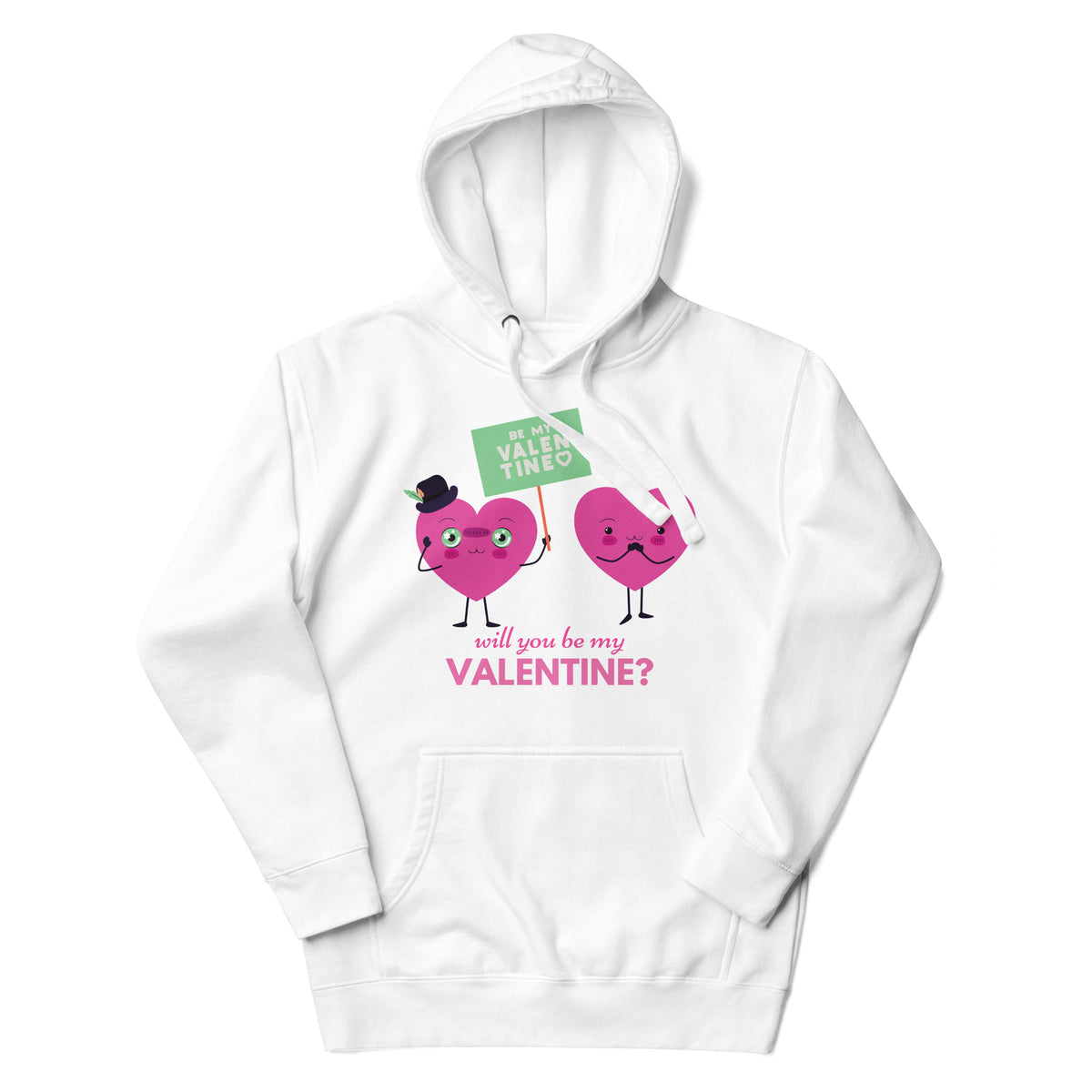 Valentine's Love - Cute Heart Characters Hoodie - - Unisex Hoodies