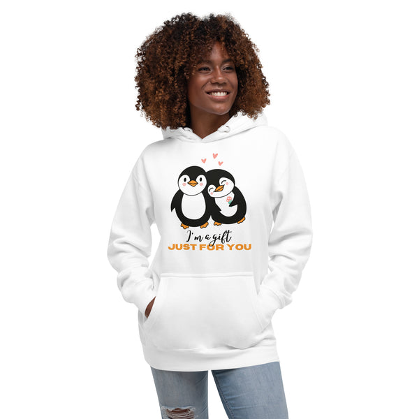 Penguin Love - Just for You Hoodie - White - Unisex Hoodies