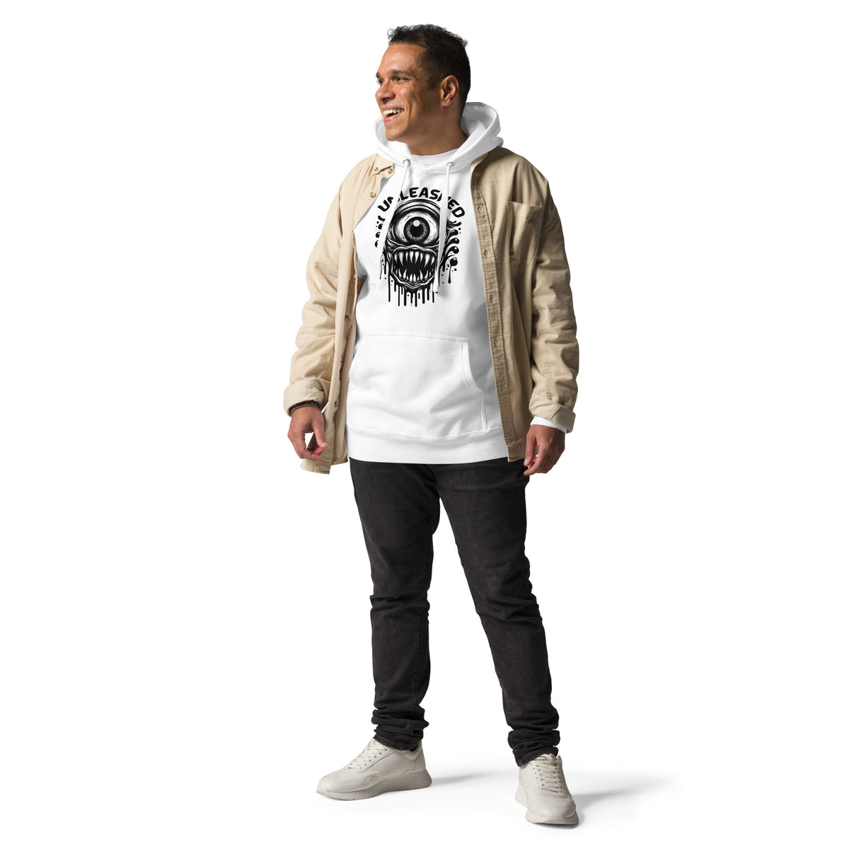 Unleashed Terror - Monstrous Eye Hoodie - White - Hoodies