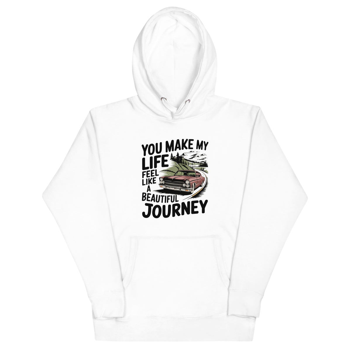 Romance on the Open Road - A Gift for Him - White - Hoodies