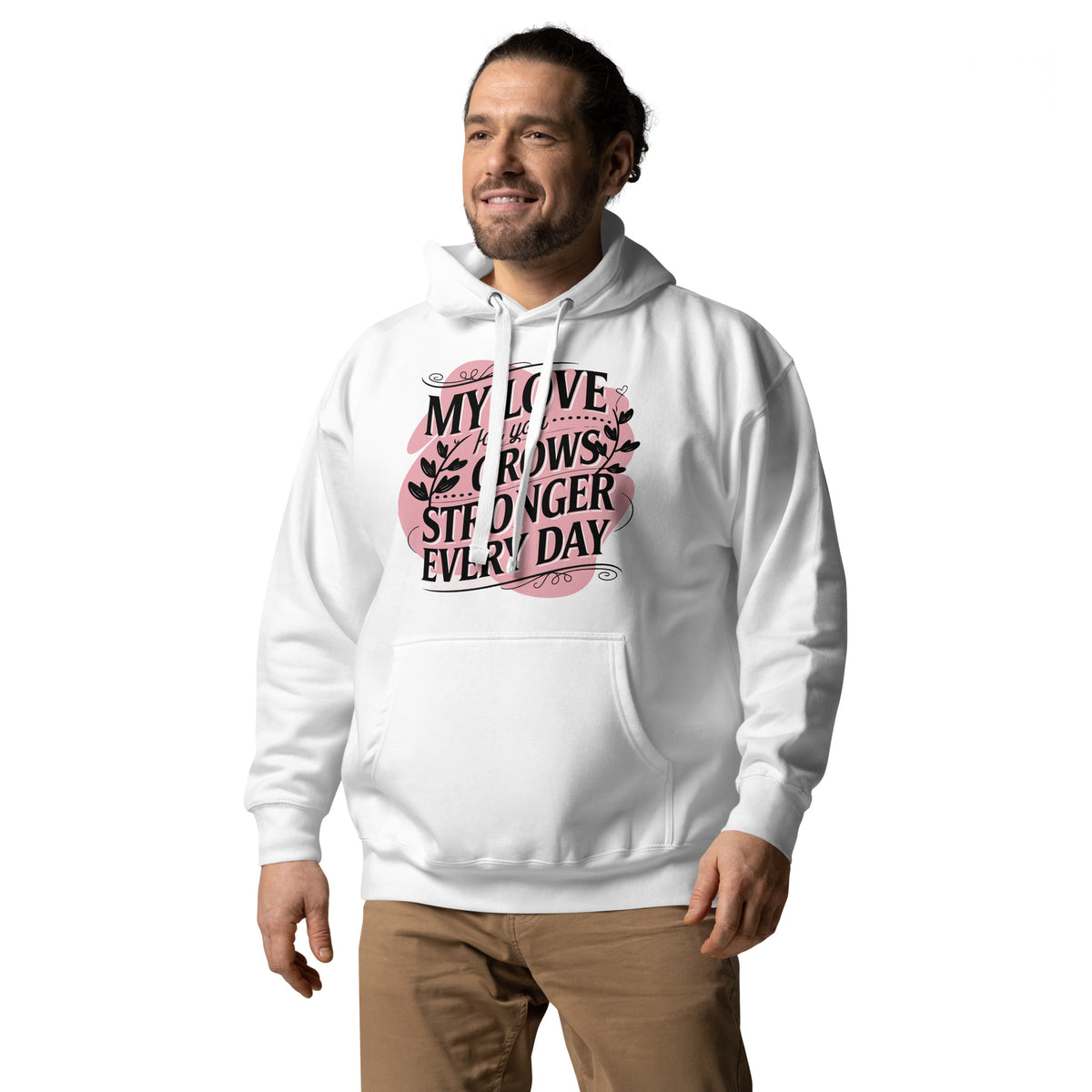 Evergreen Affection - Love Grows Daily - White - Hoodies