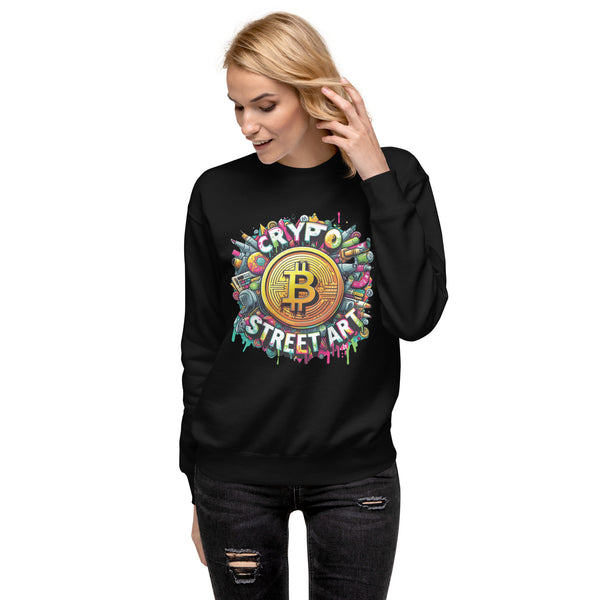 Crypto Street Art Revolution - Bitcoin Burst Sweatshirt - Black - Unisex Sweatshirts