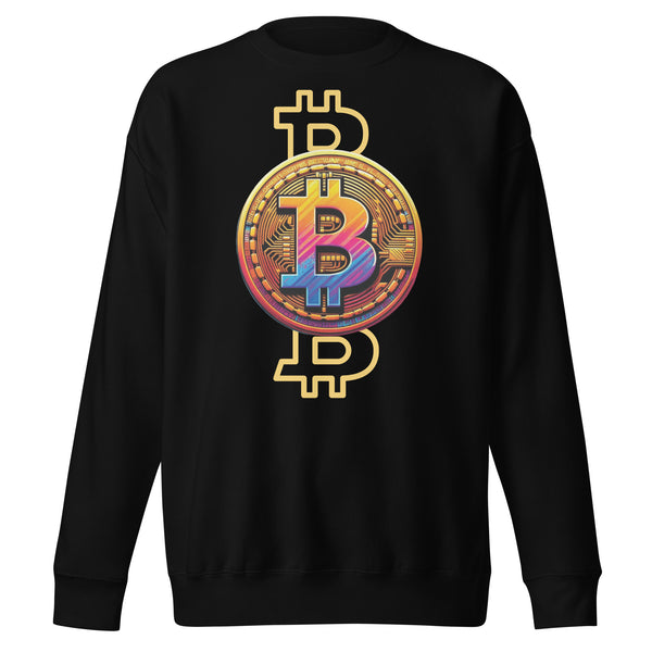 Tech-Infused Bitcoin Design Sweatshirt - - Unisex Sweatshirts