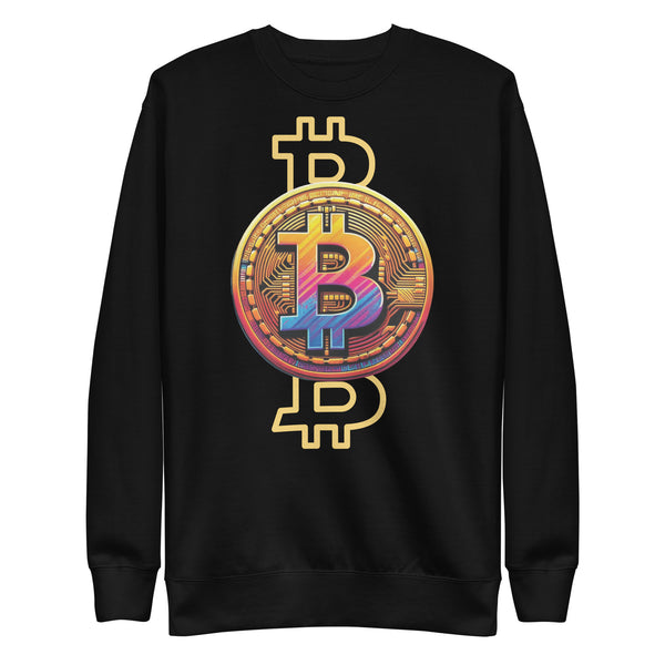 Tech-Infused Bitcoin Design Sweatshirt - - Unisex Sweatshirts