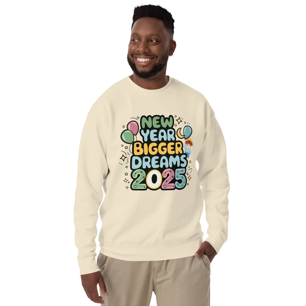 New Year, Bigger Dreams – 2025 Son Sweatshirt - Bone - Sweatshirts