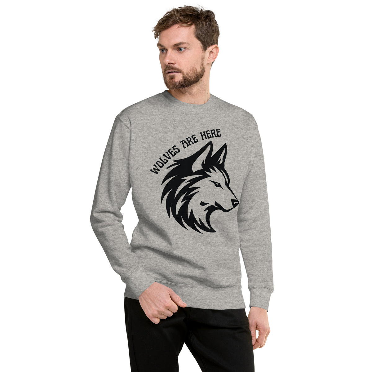 Wolves Are Here - Empowering Sweatshirt for Bold Spirits - Carbon Grey - Unisex Sweatshirts