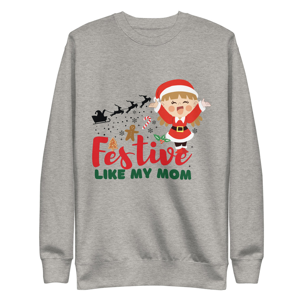 Mom’s Holiday Cheer – A Festive Christmas Sweatshirt - Carbon Grey - Crewneck Sweatshirts