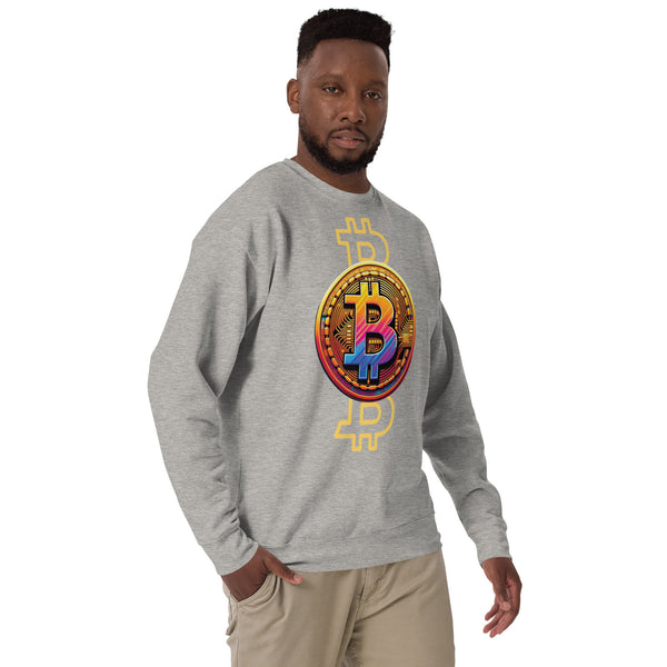 Tech-Infused Bitcoin Design Sweatshirt - Carbon Grey - Unisex Sweatshirts