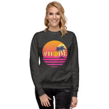 Relax & #HODL Tropical Bitcoin Sweater - Charcoal Heather - Crewneck Sweatshirts