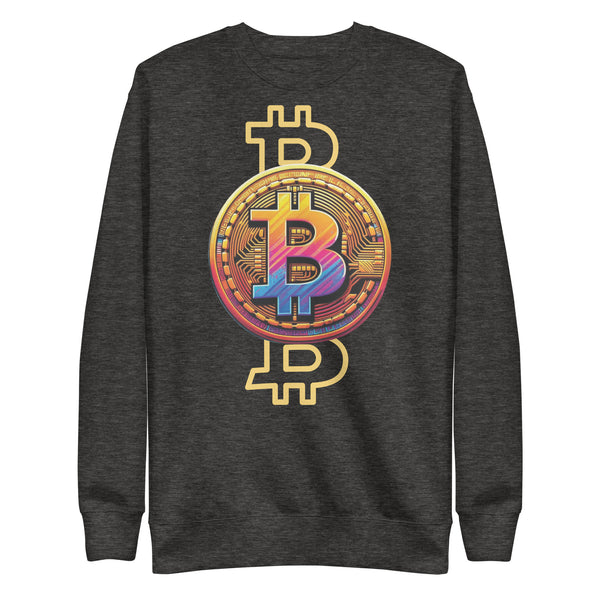 Tech-Infused Bitcoin Design Sweatshirt - - Unisex Sweatshirts