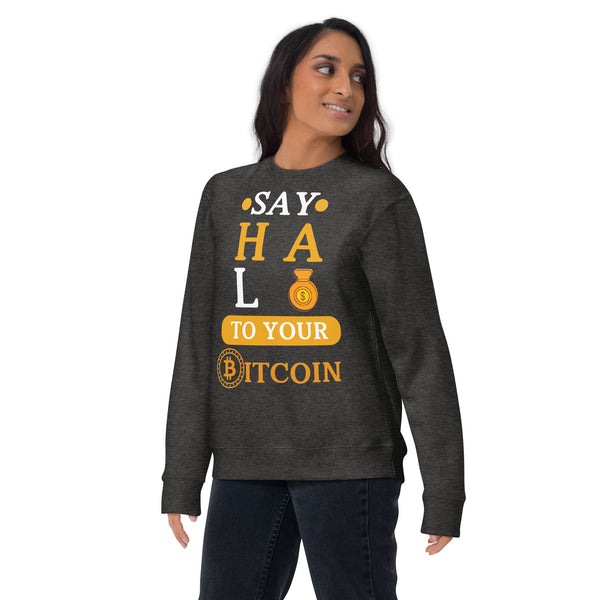 Say HALO to Bitcoin - Bold Wealth Sweatshirt - Charcoal Heather - Unisex Sweatshirts