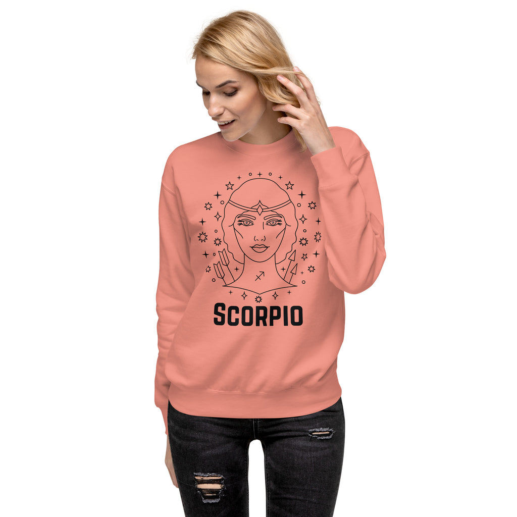 Scorpio Mystique - Zodiac Art Sweatshirt - Dusty Rose - Sweatshirts