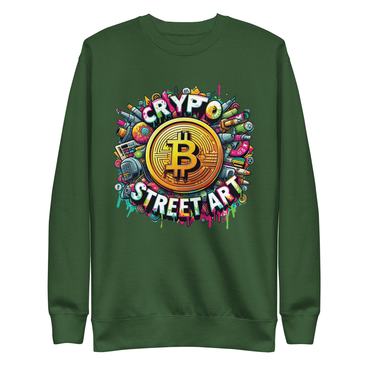 Crypto Street Art Revolution - Bitcoin Burst Sweatshirt - - Unisex Sweatshirts