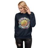 Crypto Street Art Revolution - Bitcoin Burst Sweatshirt - Navy Blazer - Unisex Sweatshirts