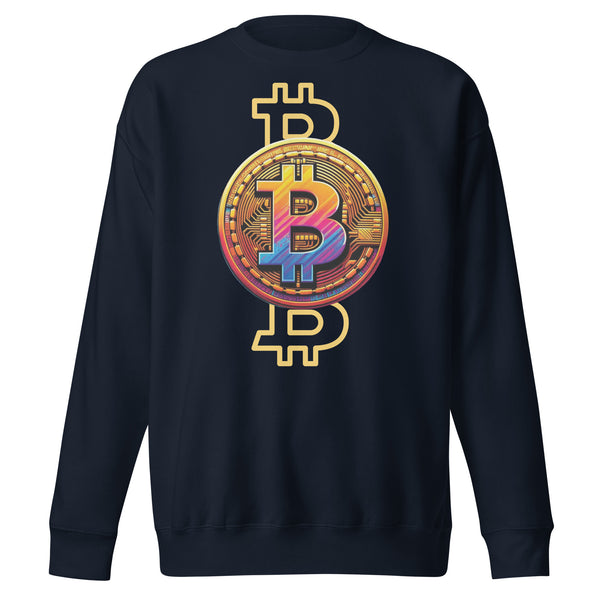 Tech-Infused Bitcoin Design Sweatshirt - - Unisex Sweatshirts