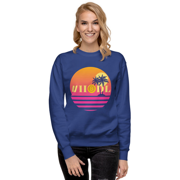 Relax & #HODL Tropical Bitcoin Sweater - Team Royal - Crewneck Sweatshirts