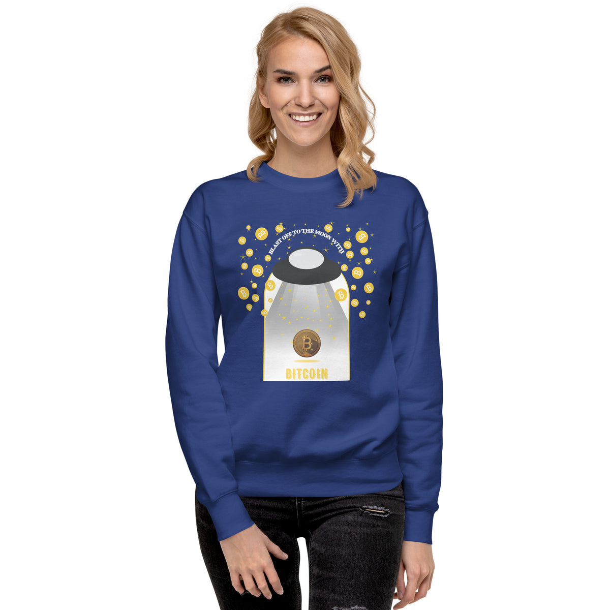 Space and Crypto Fusion Sweatshirt - Team Royal - Unisex Sweatshirts