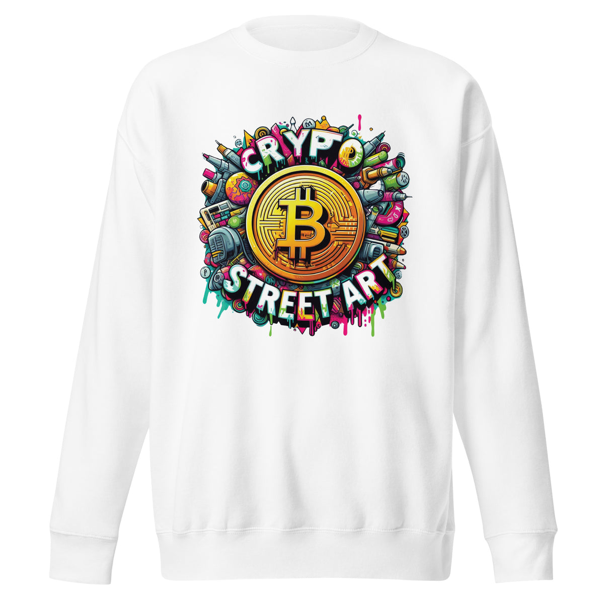 Crypto Street Art Revolution - Bitcoin Burst Sweatshirt - - Unisex Sweatshirts