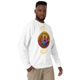 Tech-Infused Bitcoin Design Sweatshirt - White - Unisex Sweatshirts