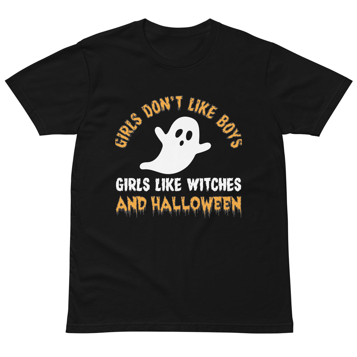 Witchy Vibes - Halloween Boo Tee - Black - Print Material