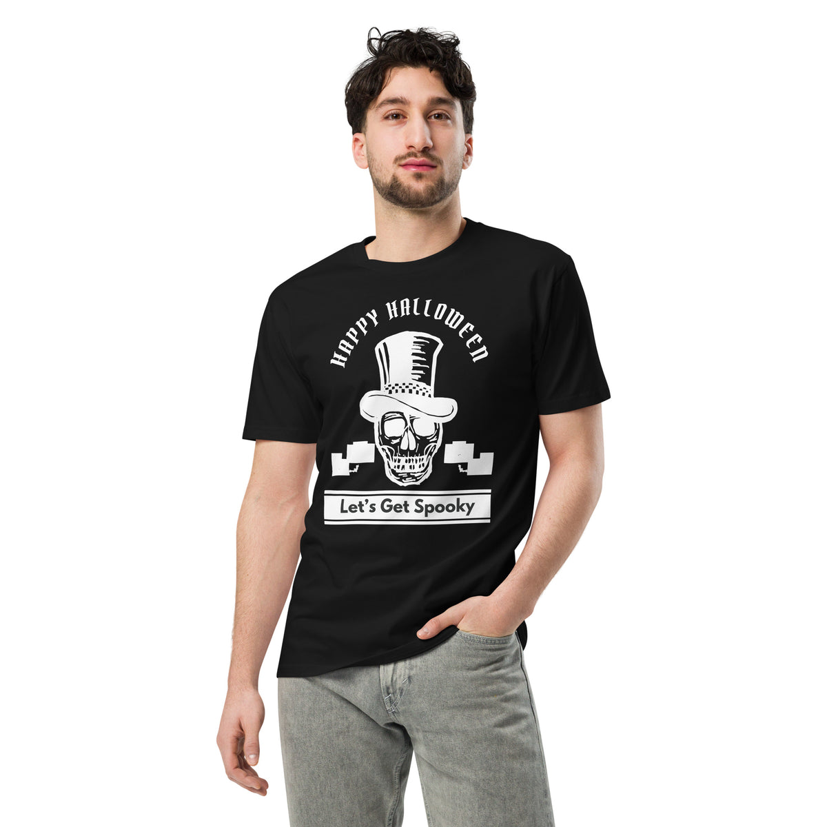 Hauntingly Stylish - Happy Halloween Premium Tee - - T-Shirts