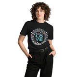 Radiate Love - Vibrant Heart Swirl T-Shirt - Black - T.shirts