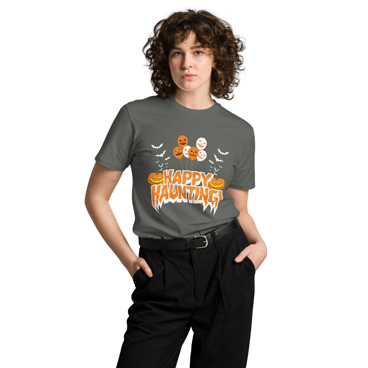 Festive Frights, - Happy Haunting Halloween Tee - - T-shirts