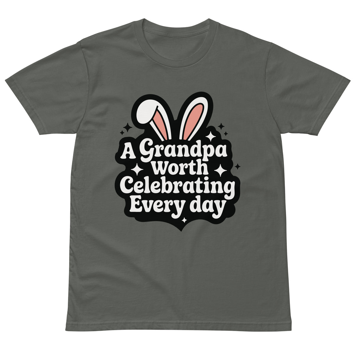 Celebrate Grandpa Daily – Premium Cotton Tee - Charcoal - T-Shirts