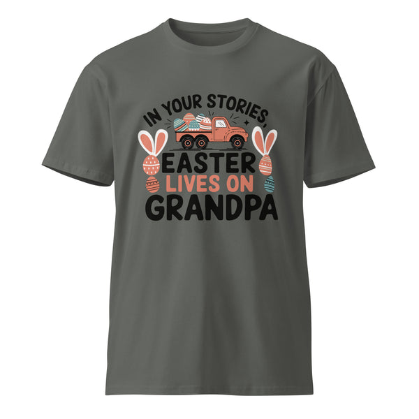 Easter Lives on Grandpa – Unisex Premium T-shirt - Charcoal - T-Shirts