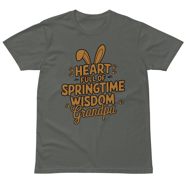 Gift for Grandpa – Spring Bunny Quote Shirt - Charcoal - T-Shirts