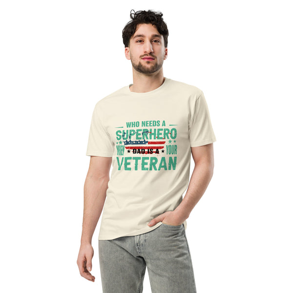 Dad, the Real Superhero - Inspirational T-shirt for Father's Day - Natural - T-shirts