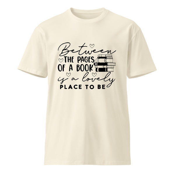 Between the Pages - Literary Inspiration Unisex Tee - Natural - Comfortable Men's Tees Comfortable Women's Tees