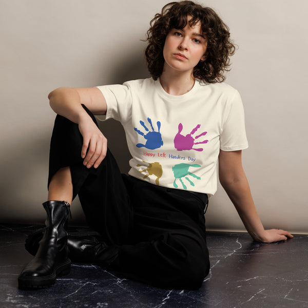 Celebrate Your Uniqueness with Happy Left-Handers Day Tee - Natural - T.shirts