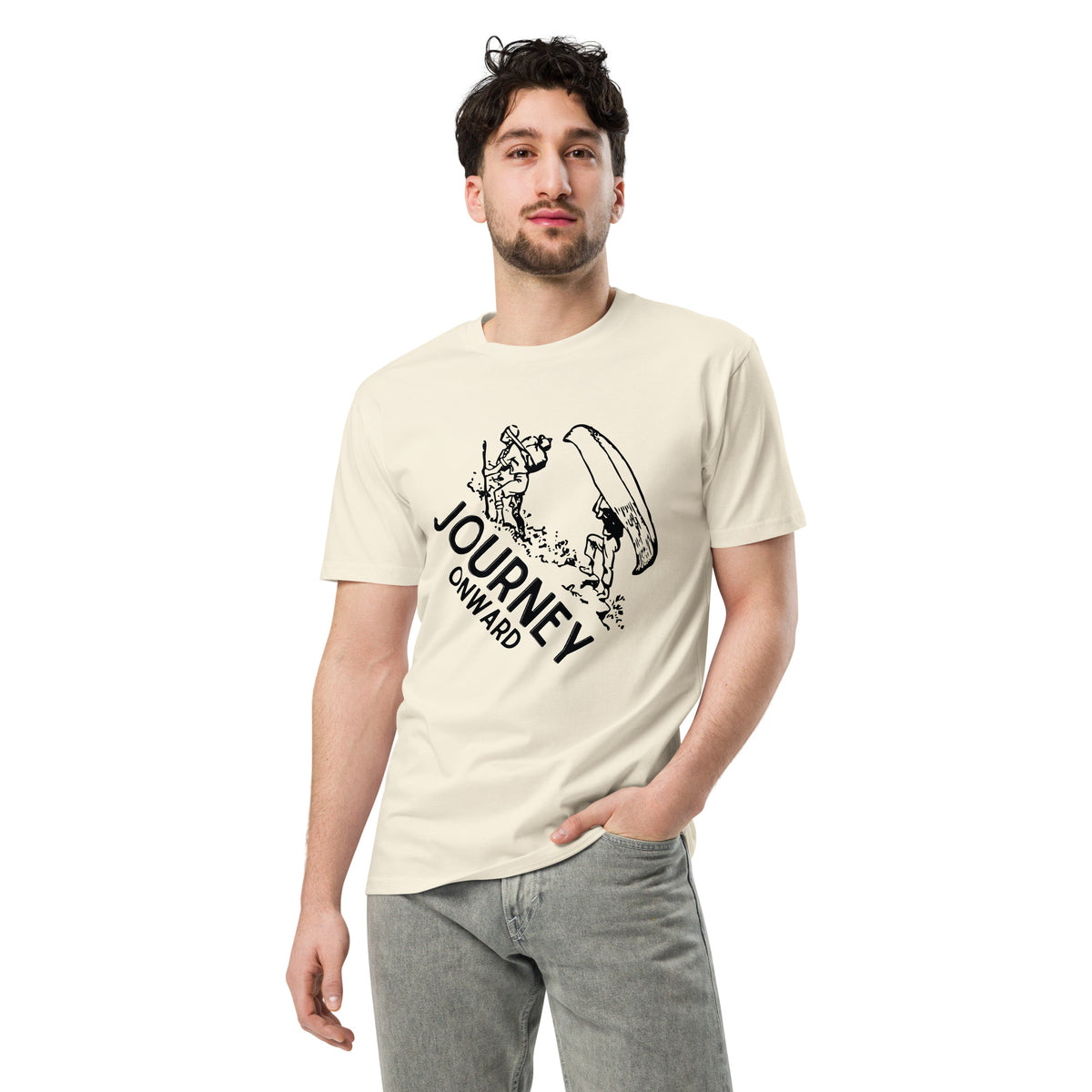 Journey Onward - Adventure-Inspired Tee - Natural - T-shirts