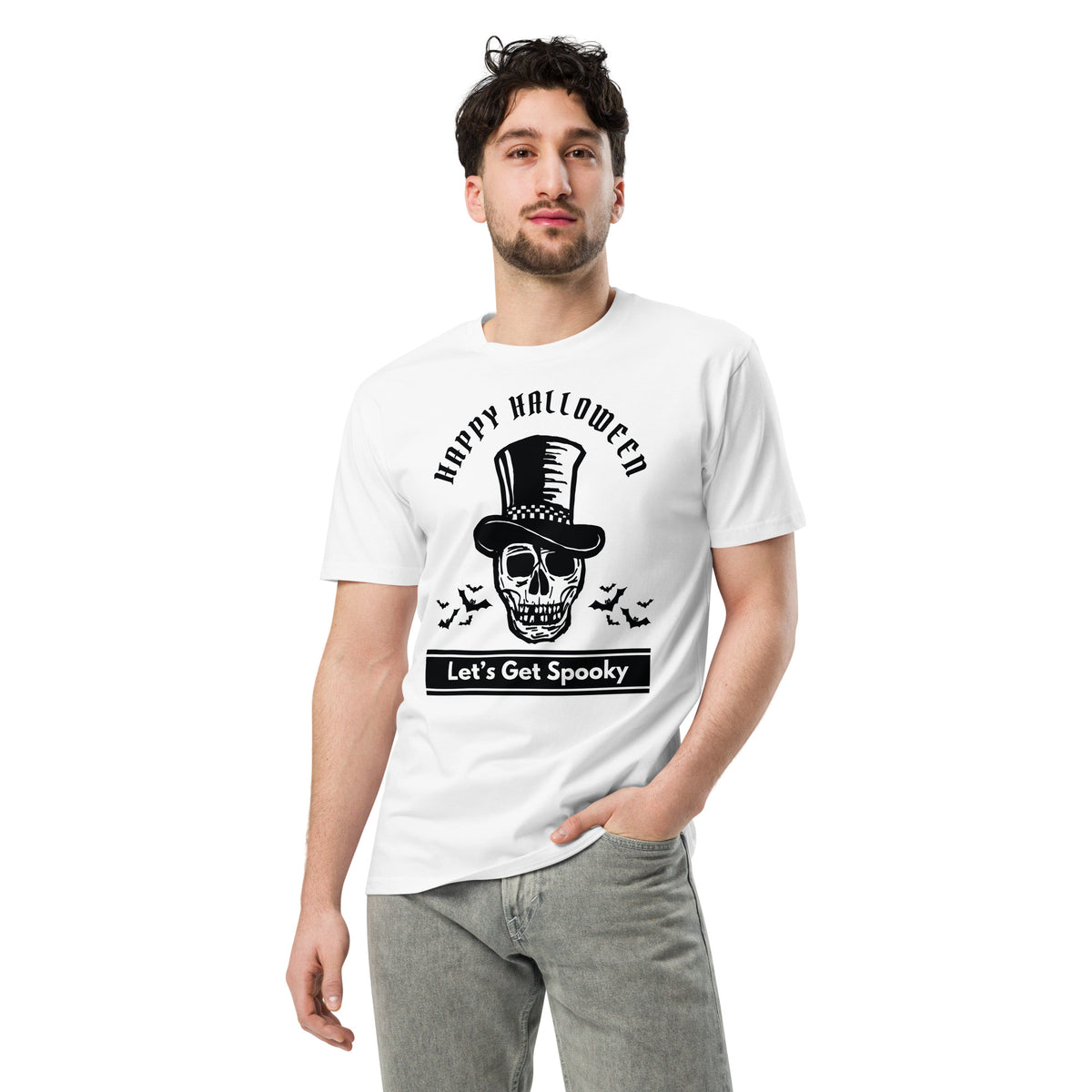 Hauntingly Stylish - Happy Halloween Premium Tee - - T-Shirts