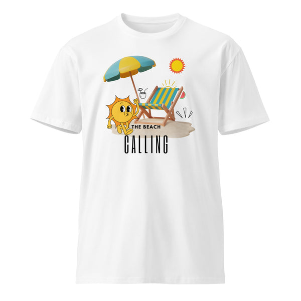 Umbrella Moments - Dive into Sunshine with Our Beach-Inspired Tee - White - T-shirts