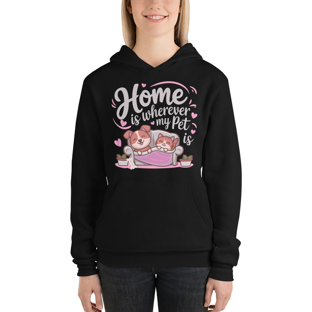 Home is Wherever My Pet Is – A Cozy Tribute for Pet Lovers - Black - Hoodies