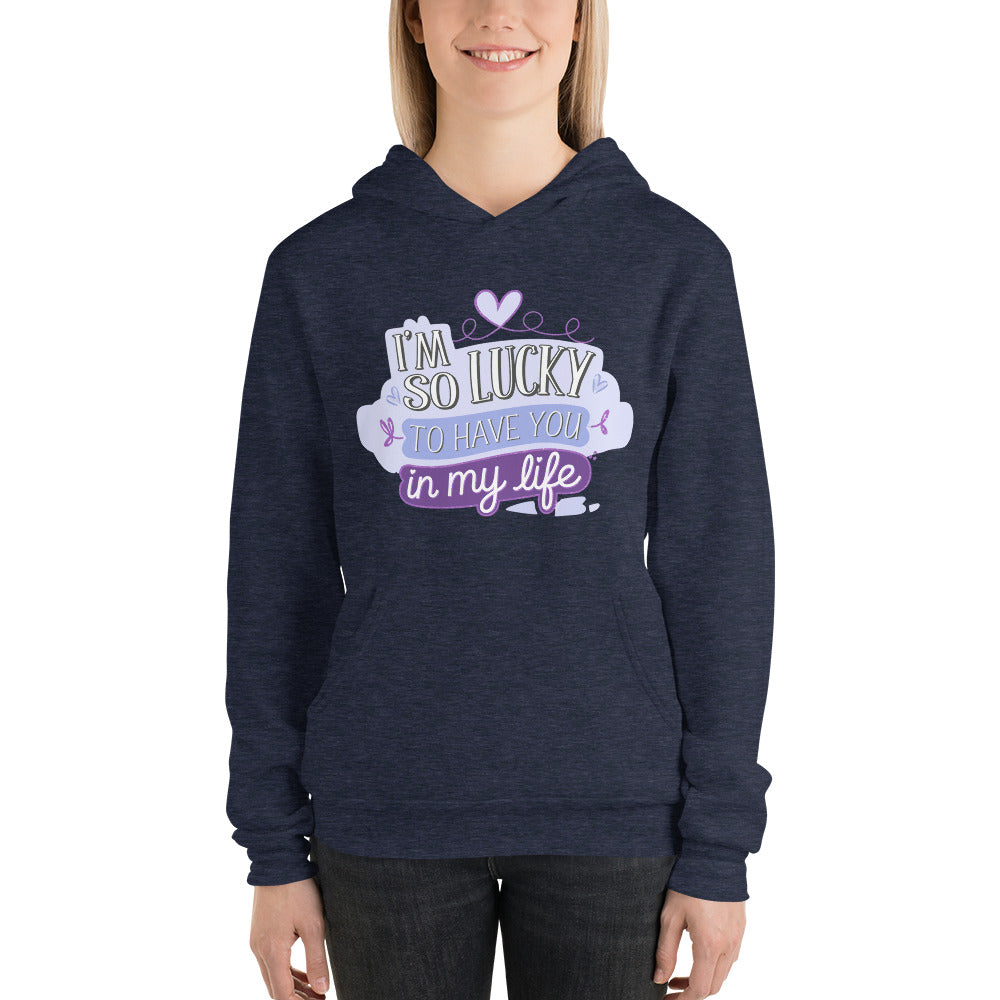 Lucky in Love - A Romantic Gift for Your Partner - Heather Navy - Hoodies